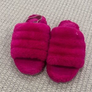 UGG Fuchsia Fuzzy Slippers
